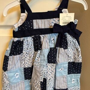 Janie and Jack Navy and Light Blue Floral Dress